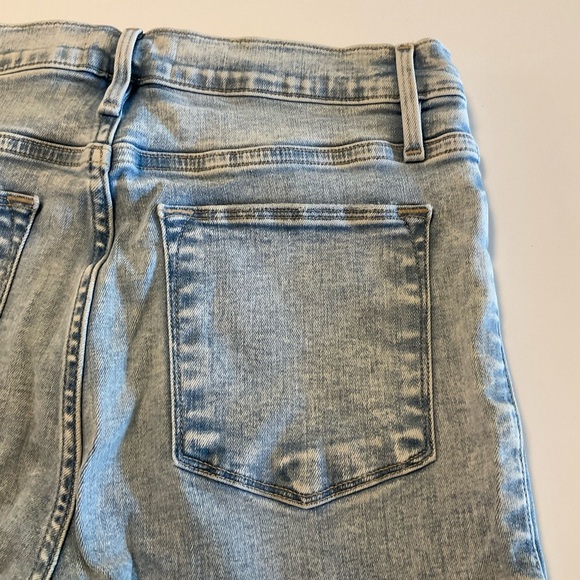 Frame High Rise Blue Denim Flare Raw Edge Leg Jeans with Stretch, Size 27 - Picture 8 of 16